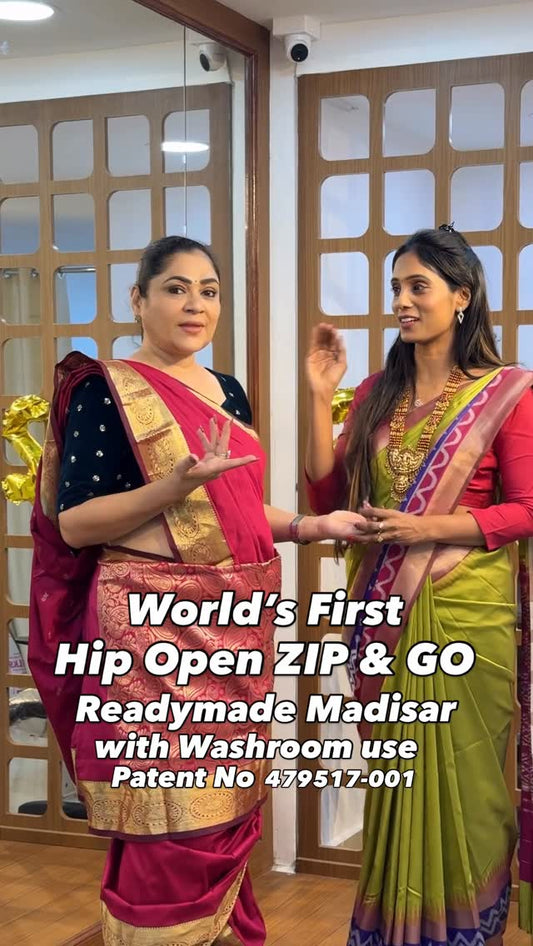 World’s First Hip Open Zip & Go sarees @ Sreesaisilks Nanganallur & Annanagar with washroom use 
807