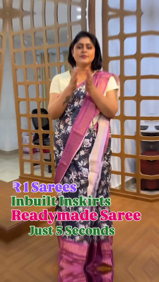 Inbuilt Inskirts Saree | ₹1 sarees @ Nanganallur Annanagar 8072695269/6382196976 / Nanganallur 79045