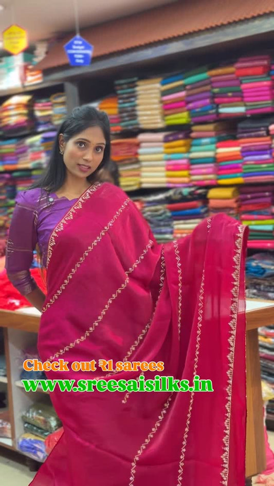 Check out ₹1 sarees @ www.sreesaisilks.in8072695269/6382196976 / Nanganallur 7904537159/ Annanagar