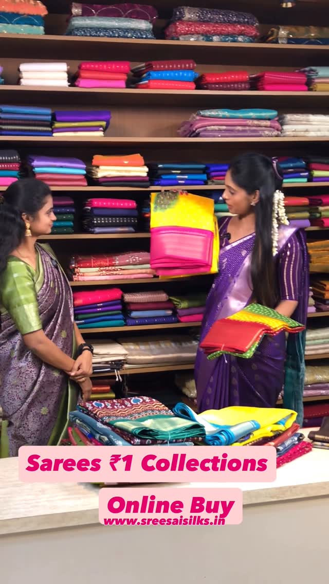 Sarees ₹1 @ Sreesaisilks Nanganallur & Annanagar / online www.sreesaisilks.in #1RupeeSaree #OneRupee