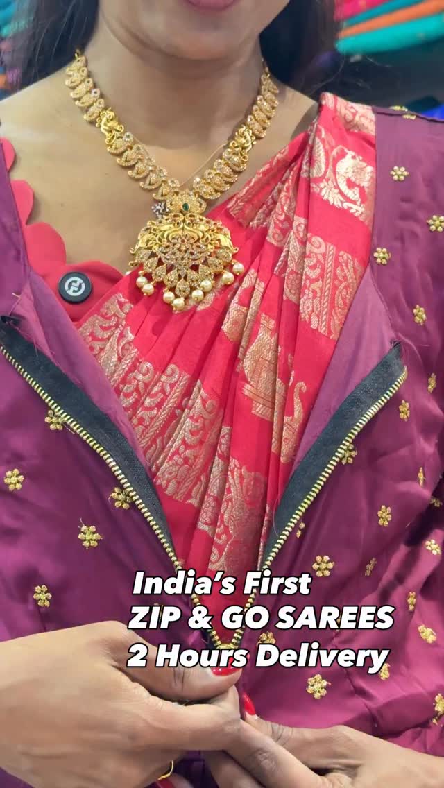 Chiffon Saree India’s first ZIP & GO SAREES @ Sreesaisilks 8072695269/6382196976 / Nanganallur 79045