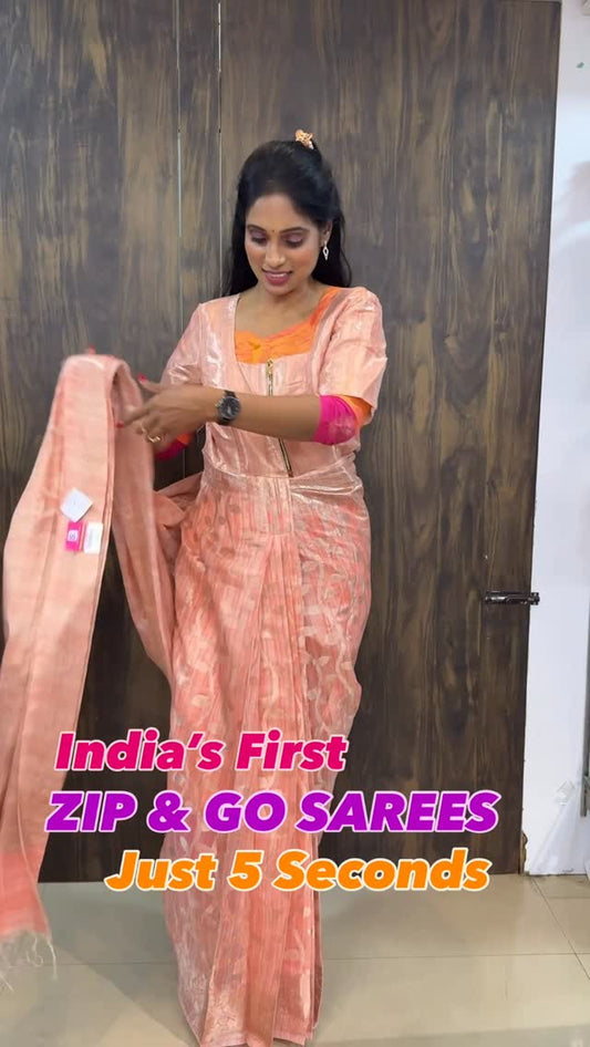 India’s First ZIP & GO Sarees @ Sreesaisilks Nanganallur & Annanagar/ Pastel Tissue Saree / Just 5 S