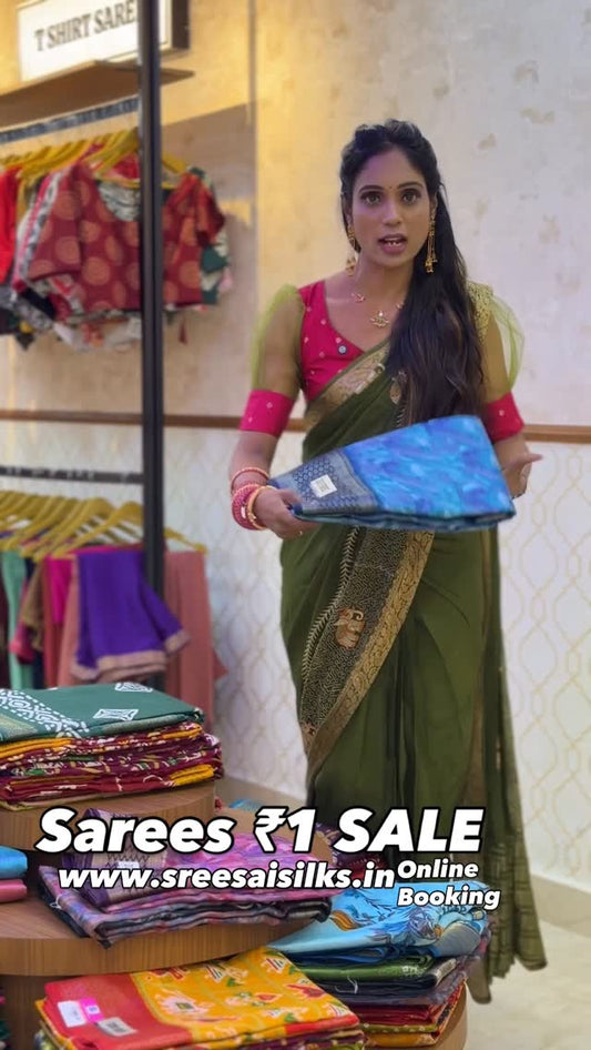 Sarees ₹1 SALE @ Sreesaisilks Nanganallur/ Annanagar 8072695269/6382196976 / Nanganallur 7904537159/