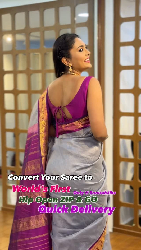 Convert your saree to Hip Open ZIP & GO @ Sreesaisilks/ Quick Delivery 8072695269/6382196976 / Nanga