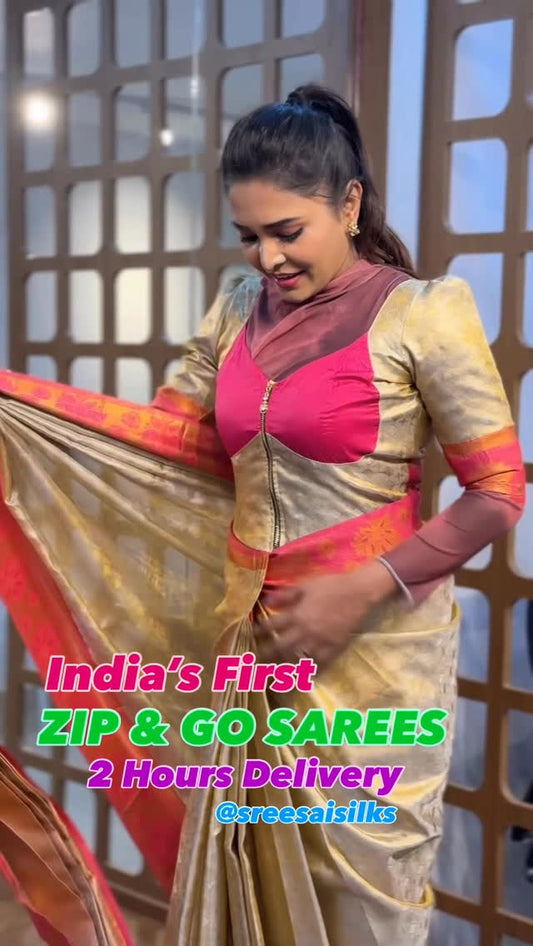 India’s First ZIP & Go Sarees @ Sreesaisilks Nanganallur/ Annanagar 8072695269/6382196976 / Nanganal