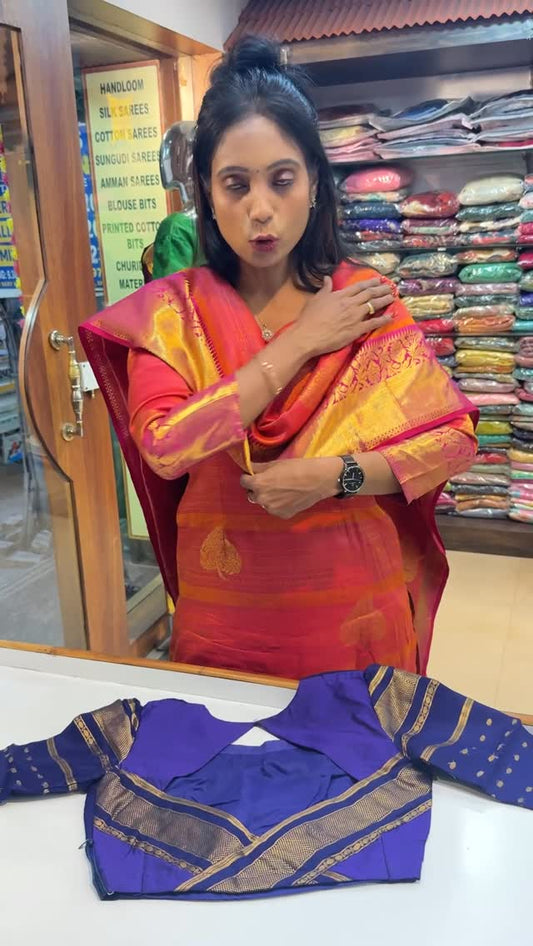Mysore Silk / Blouse #EasyKnotBlouse #TrendyBlouse #NoHookBlouse #InnovativeFashion #SareeStyle Blou
