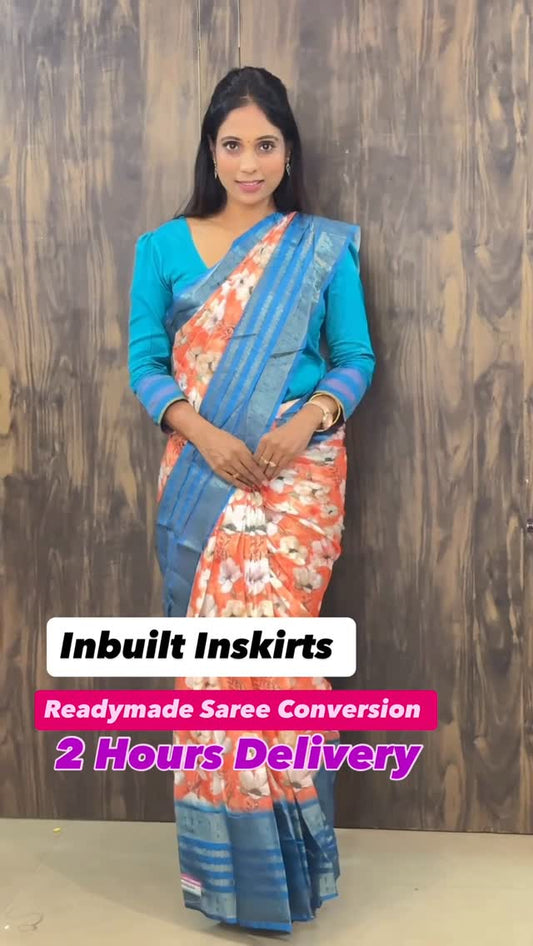 Readymade saree conversion/ 2 hours Delivery/ Inbuilt Inskirts 8072695269/8072695269/6382196976 / Na