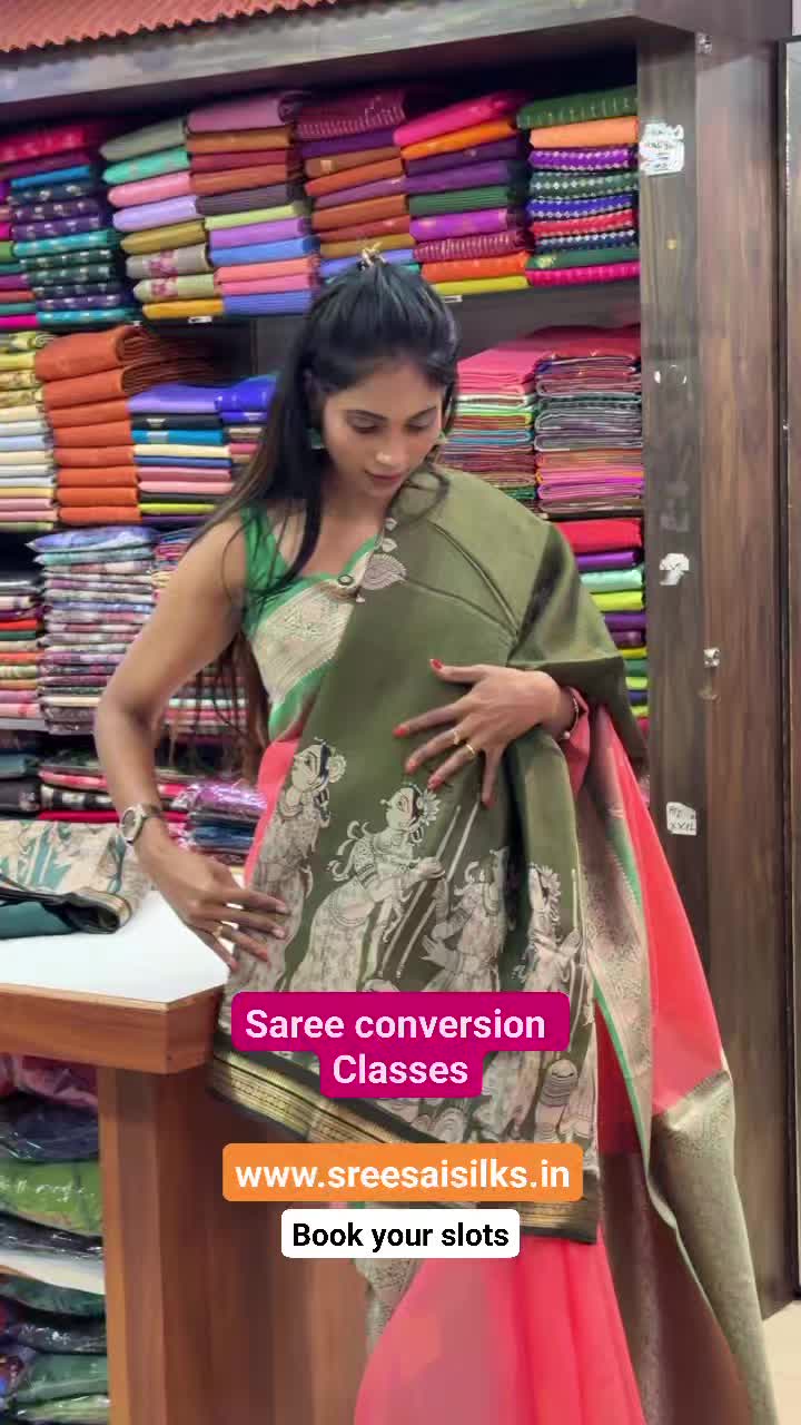 Saree conversion class.Book your slots.
Shop Online: sreesaisilks.in
 
Shop Location:
📍Nanganallur