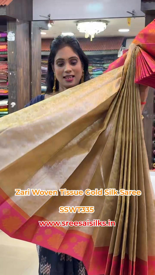 Zari Woven Tissue Gold Silk Saree.

Product Code: SSWT335

Shop Online: www.sreesaisilks.in 

Shop L