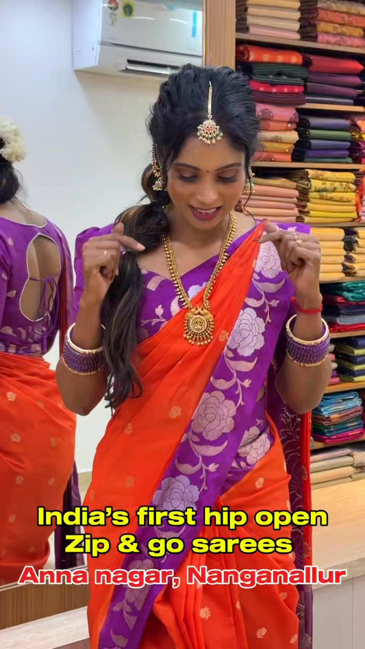India's First Hip open Zip & Go Sarees in our sreesaisilks.

Shop Online: www.sreesaisilks.in 

Shop