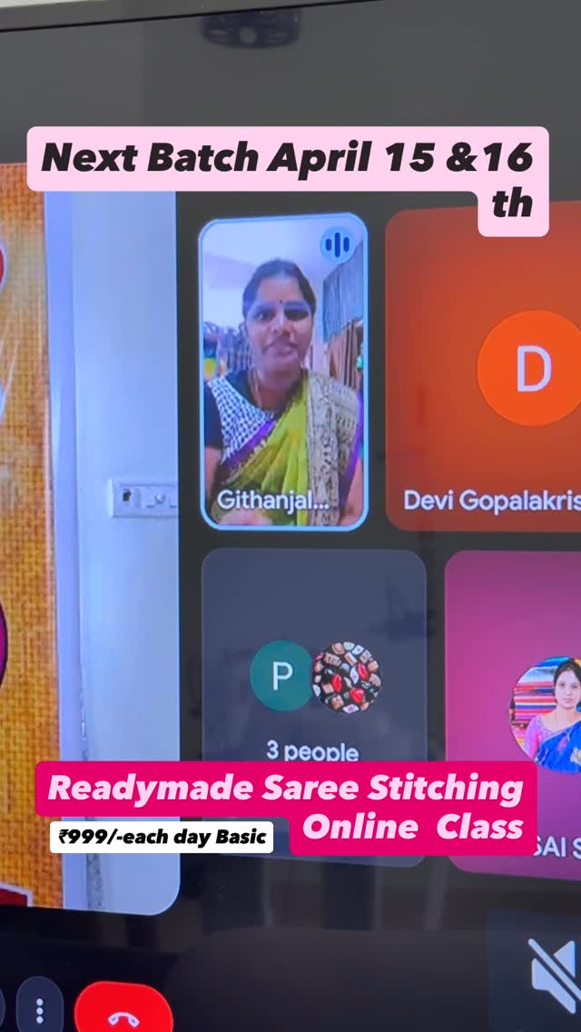 Online Readymade Saree Stiching Class @ Sreesaisilks Nanganallur/ Annanagar