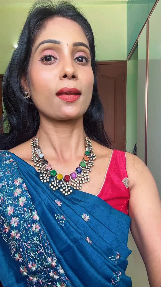 Vaiduryam Collections @sreesaisilks Navarathna Stones Necklace #navarathna #navaratna #navarathnajew