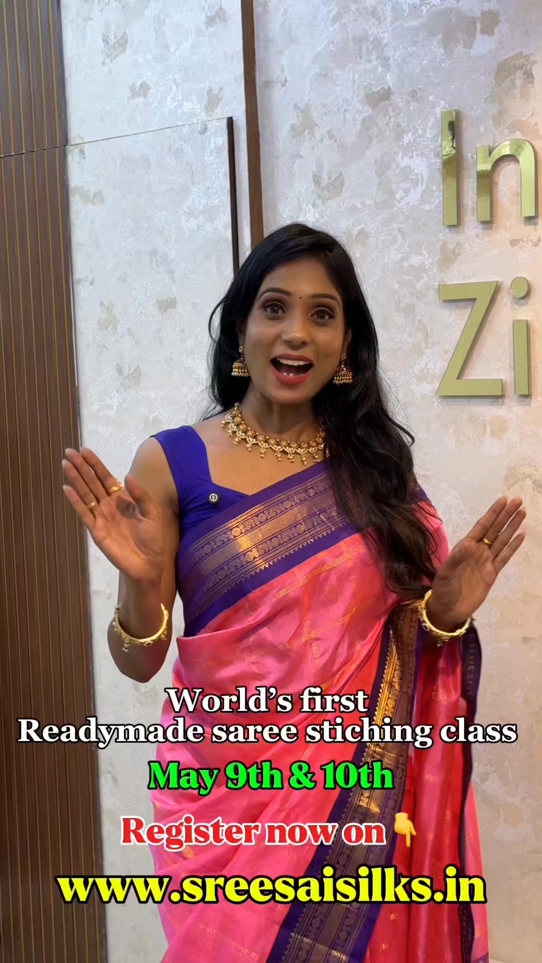 World's First Readymade Saree Stitching Class 

May 9th & 10th

Register now on www.sreesaisilks.in