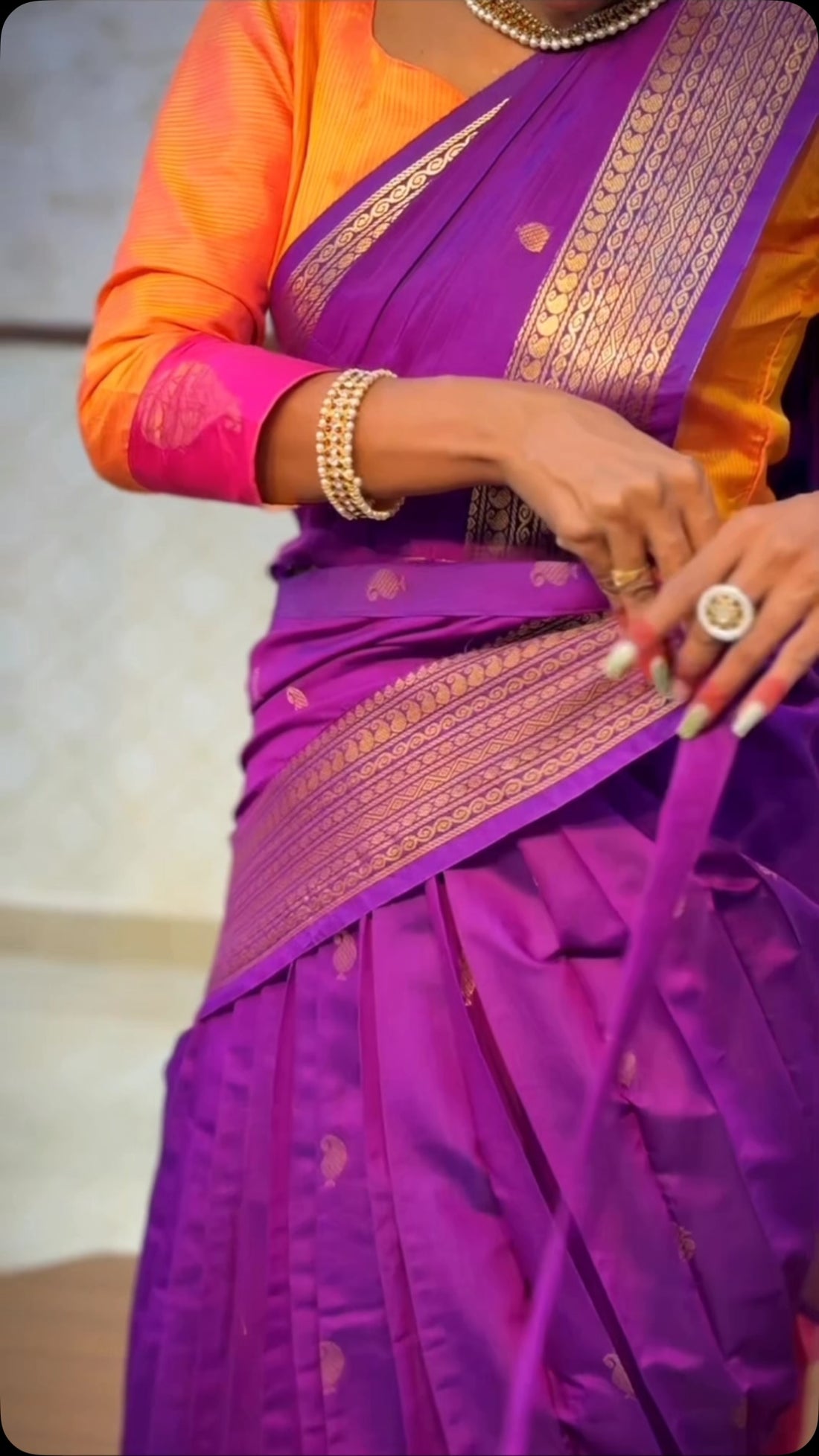 Readymade bharatanatyam practice saree stitching starts from 1599/- 
Shop Online: www.sreesaisilks.i