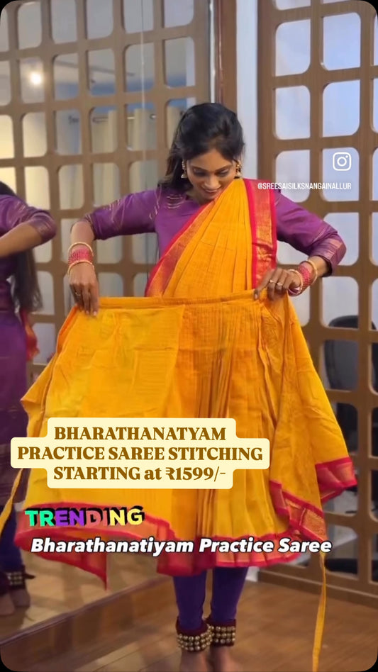 READYMADE BHARATHANATYAM STITCHING STARTS AT 1599/- 
Shop Online: www.sreesaisilks.in

Shop Location