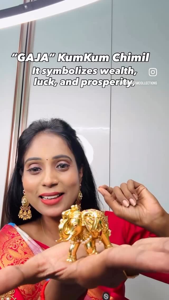 Gaja KumKum Chimil / symbolizes wealth, luck, and prosperity, #kumkumchimil #kumkumbox #elephantdesi