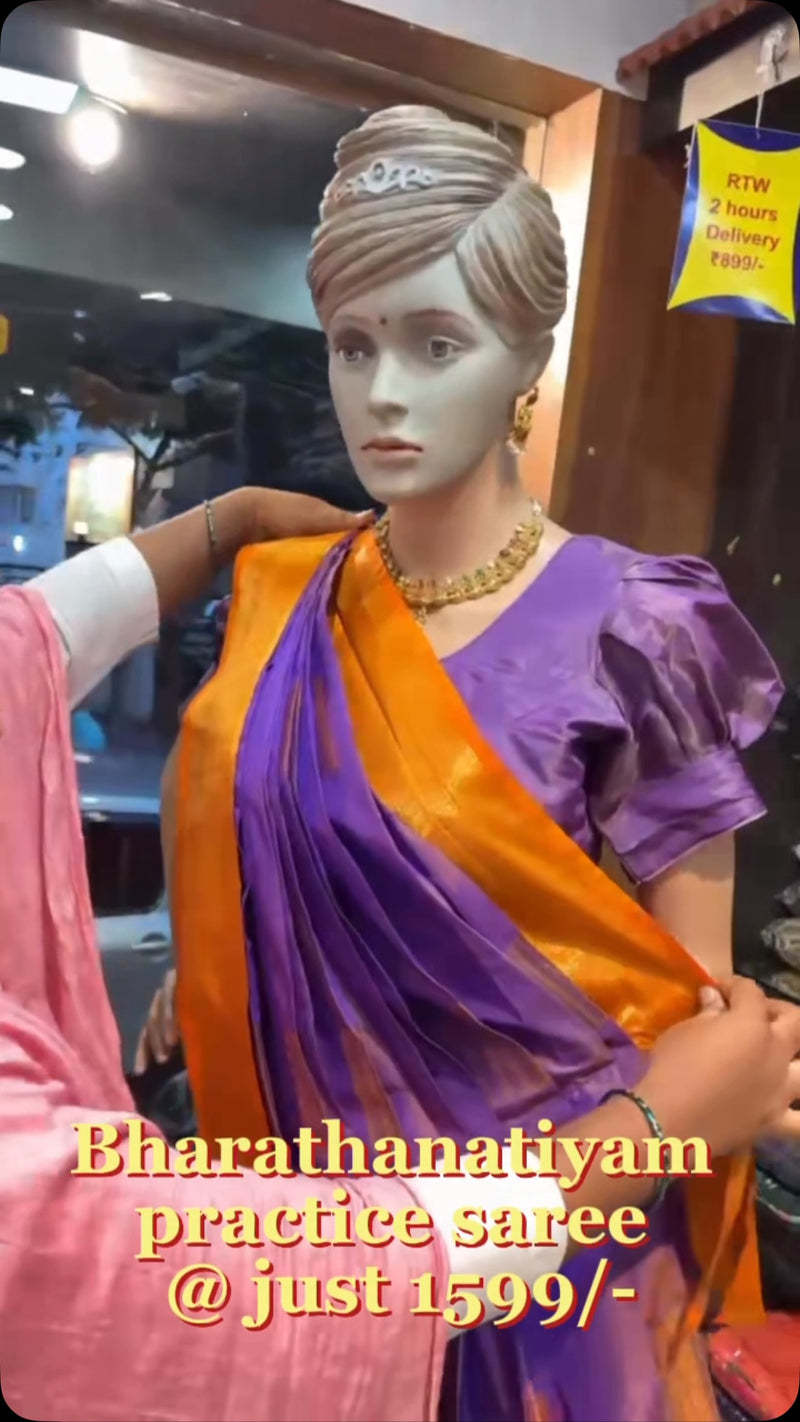 Bharathanatiyam practice saree stitching @1599/- 

Shop Online: www.sreesaisilks.in

Shop Location: