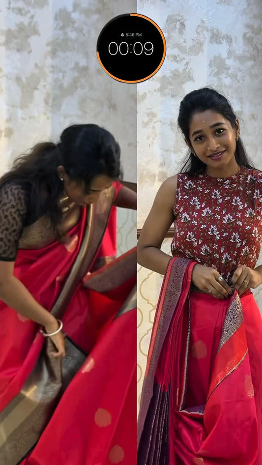 Normal saree vs Readymade saree.

Shop Online: www.sreesaisilks.in
 
Shop Location:

📍Nanganallur
S