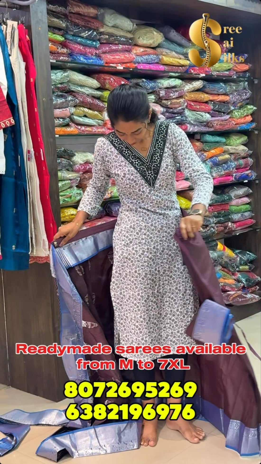 Readymade sarees available from M to 7XL😍🥰

Shop Online: www.sreesaisilks.in

Shop Location:

📍Na