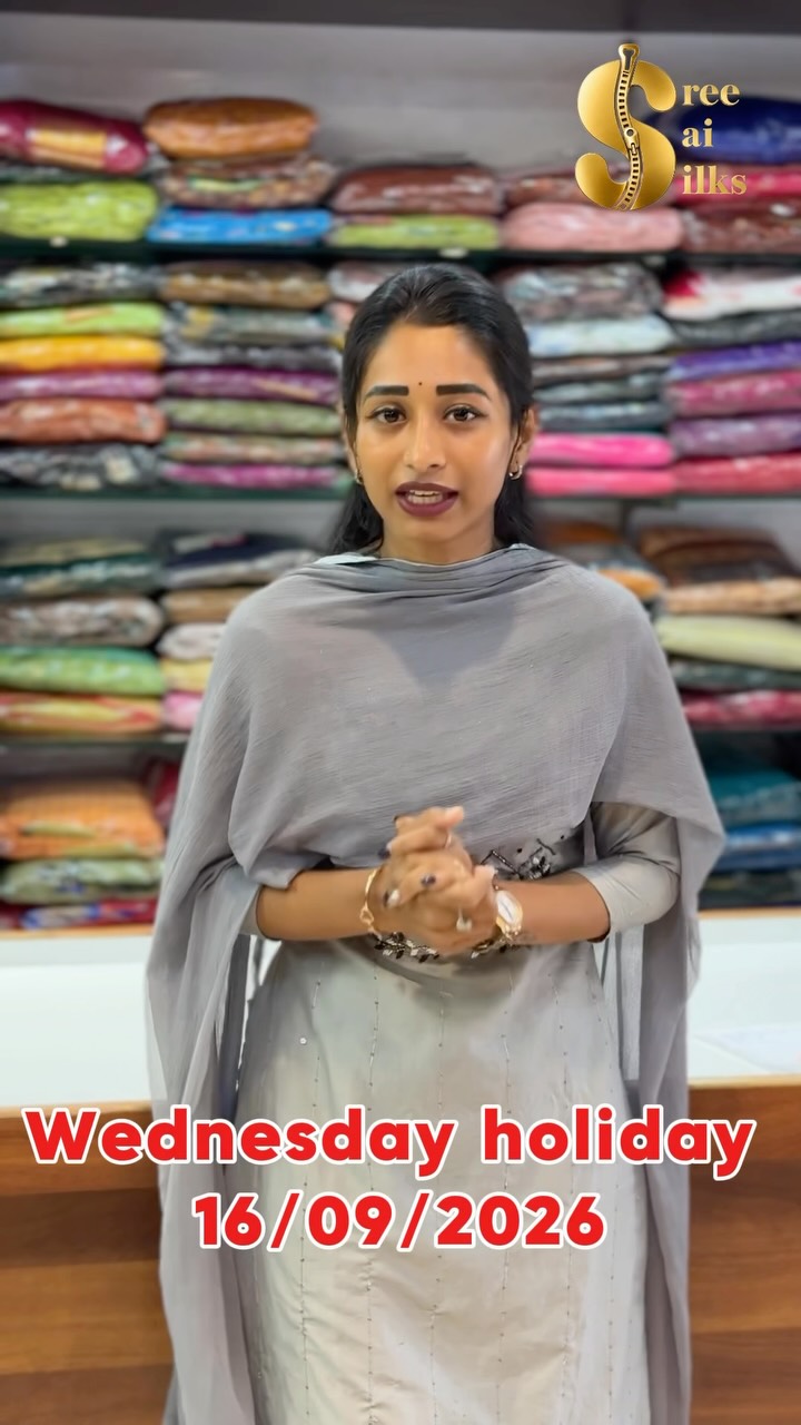 Shop Online: www.sreesaisilks.in

Shop Location:

📍Nanganallur
Sree Sai Silks
#20, 3rd Main Rd, Thi