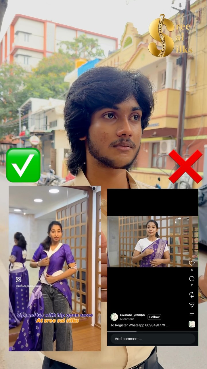 Be aware of fake id’s and scam!

Shop Online: www.sreesaisilks.in

Shop Location:

📍Nanganallur
Sre
