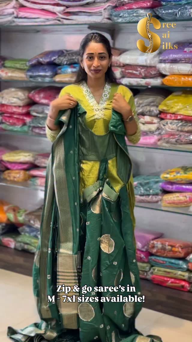 India’s first zip & go saree’s with patent.

Shop Online: www.sreesaisilks.in

Shop Location:

📍Nan