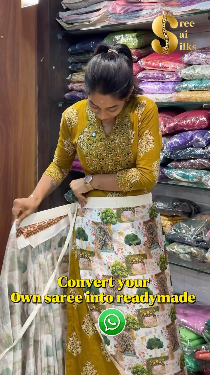 Readymade saree in 2 hours, stitch your own saree’s into readymade.

Shop Online: www.sreesaisilks.i