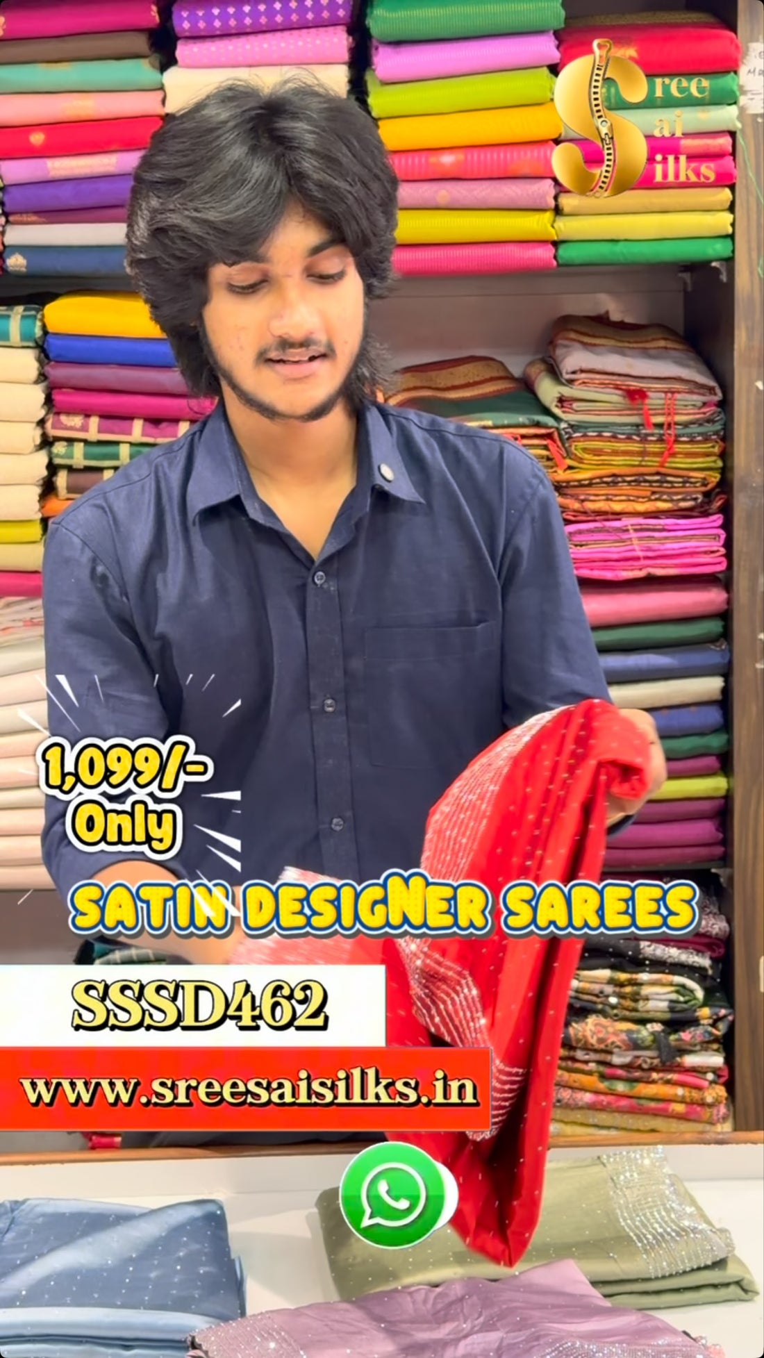 Satin Designer Saree
W.code: SSSD462
Price: 1,099/-

Comment “LINK” to get product link or search th