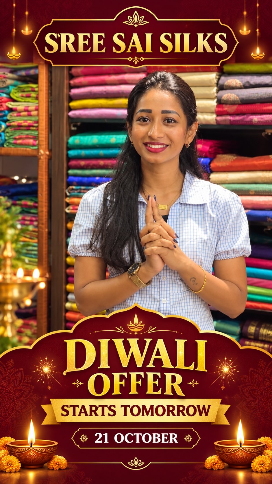 Saree sai silks 

Diwali offer

Contact : 6382196976

Shop Location:

P Nanganallur

Sree Sai Silks