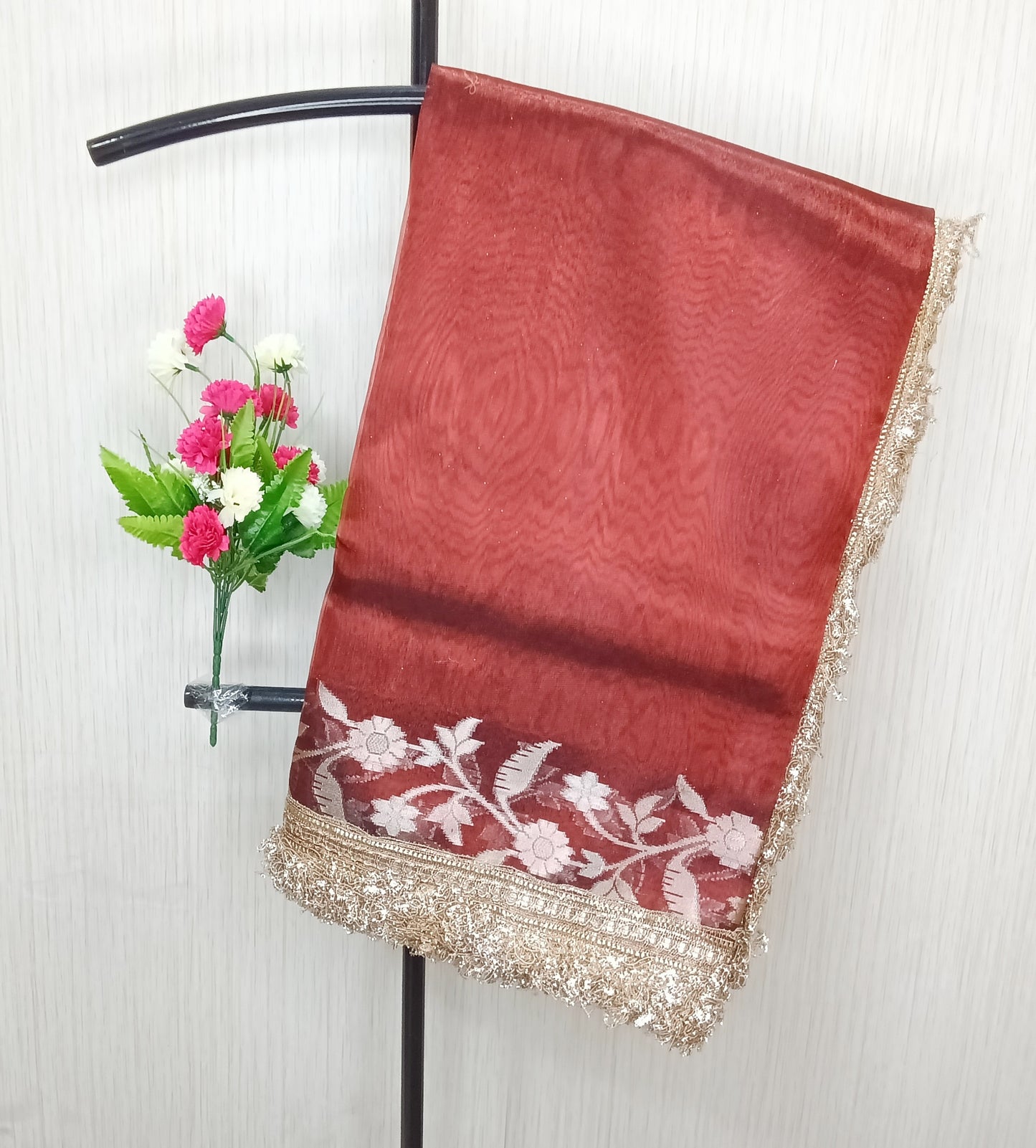 Fancy Tissue Lace Border Saree | SSTL303
