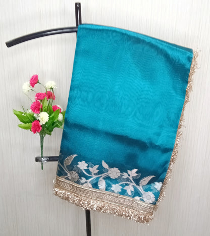 Fancy Tissue Lace Border Saree | SSTL303