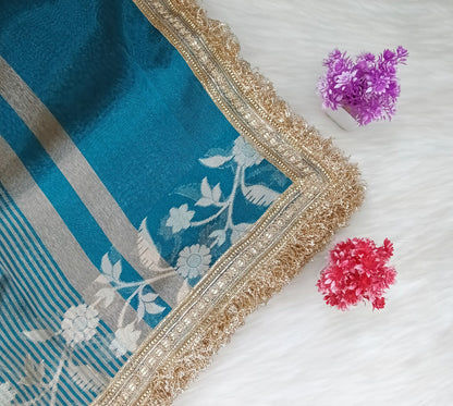 Fancy Tissue Lace Border Saree | SSTL303