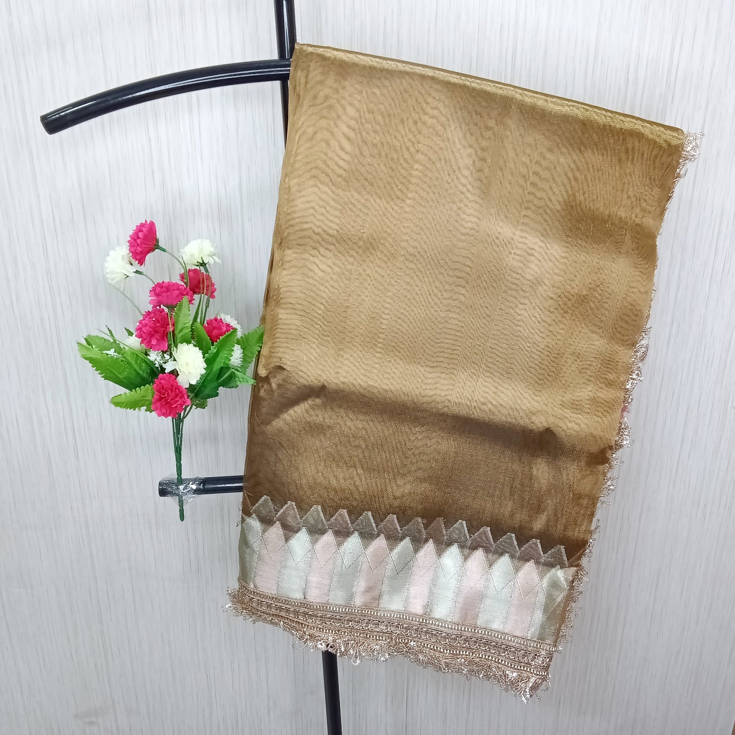 Fancy Tissue Lace Border Saree | SSTL303