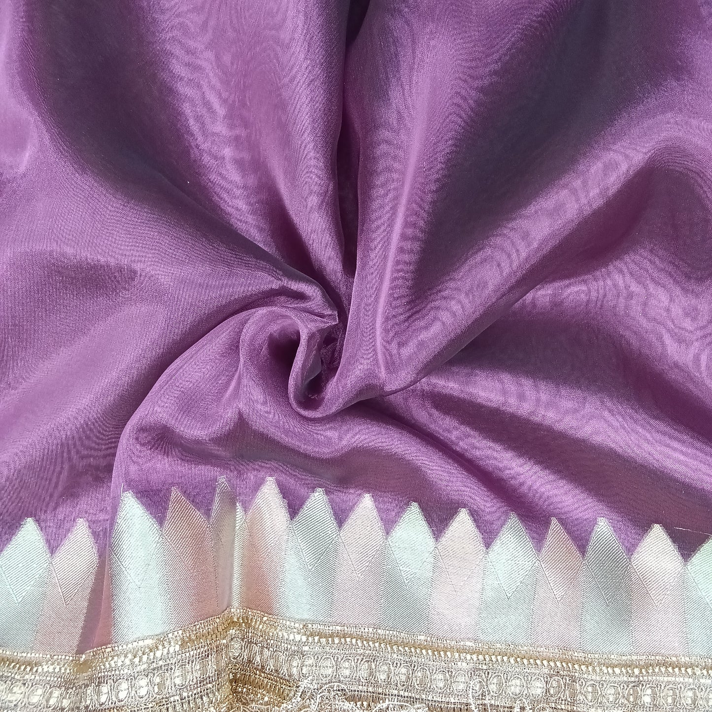 Fancy Tissue Lace Border Saree | SSTL303