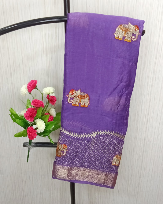 Elephant Premium Soft Viscose Saree | SSEP306