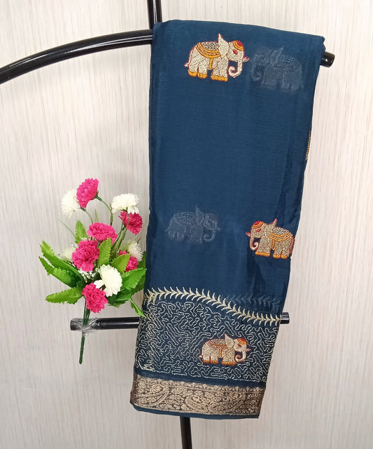 Elephant Premium Soft Viscose Saree | SSEP306
