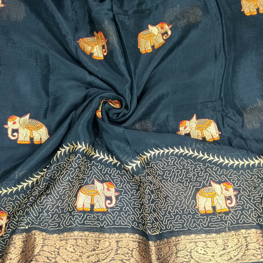 Elephant Premium Soft Viscose Saree | SSEP306