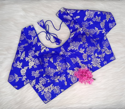 Readymade Blouse Deep Blue & Silver | SSRB316