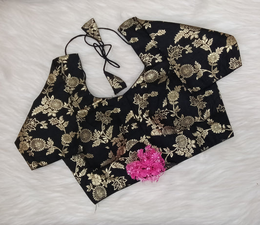 Readymade Blouse Black & Golden  | SSRB316