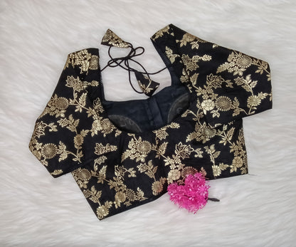 Readymade Blouse Black & Golden  | SSRB316