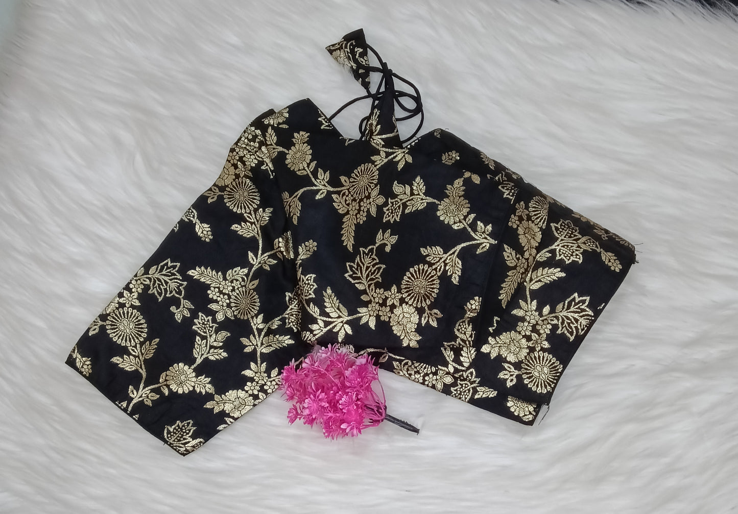 Readymade Blouse Black & Golden  | SSRB316