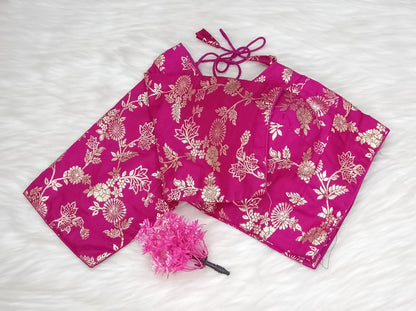 Readymade Blouse  Vibrant Pink & Golden | SSRB316
