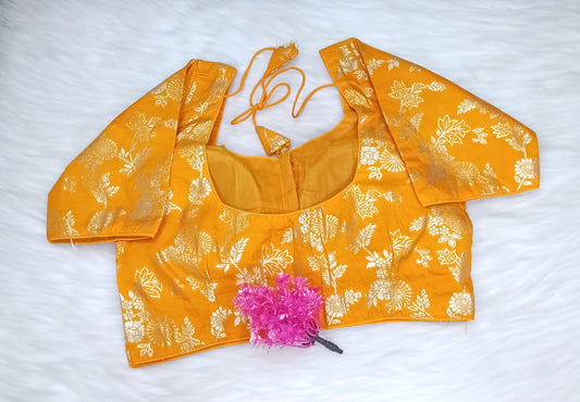 Readymade Blouse Mustard Yellow & Golden | SSRB316