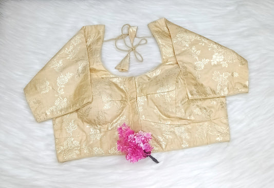Readymade Blouse Beige & Golden   | SSRB316