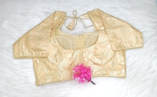 Readymade Blouse Beige & Golden   | SSRB316