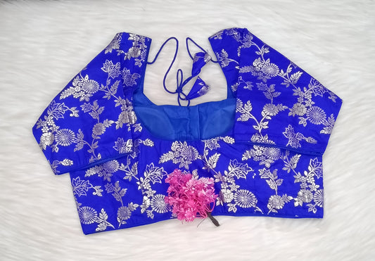 Readymade Blouse Deep Blue & Silver | SSRB316