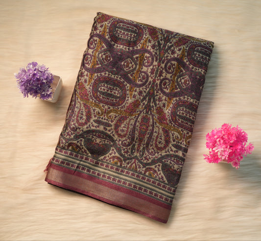 Soft Ajrakh Malai Cotton Saree | SSMC217