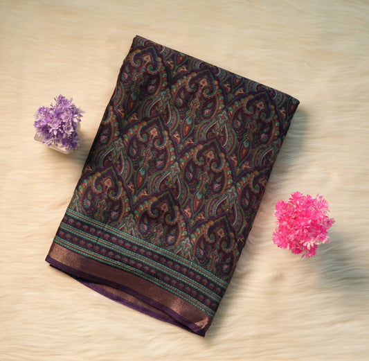 Soft Ajrakh Malai Cotton Saree | SSMC217