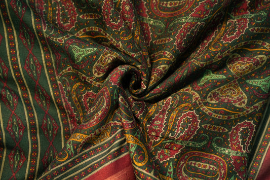 Soft Ajrakh Malai Cotton Saree | SSMC217