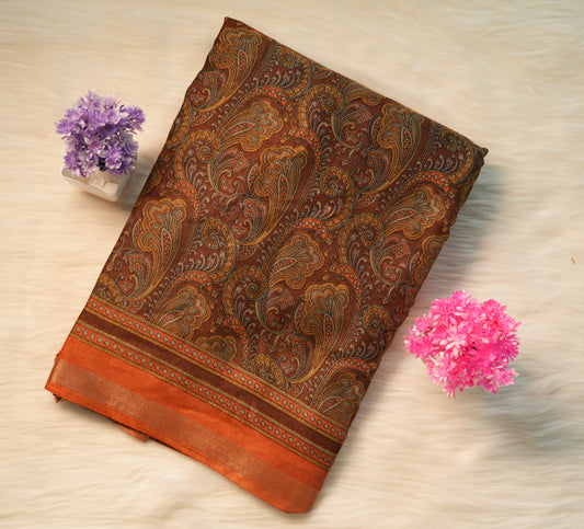 Soft Ajrakh Malai Cotton Saree | SSMC217